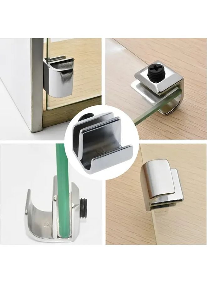 4pcs Frameless Glass Door Handles No Drilling Required Modern Design Durable Steel Easy Installation - Image 4